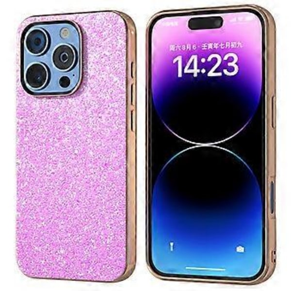 Skal för iPhone 16 Pro Max Elektropläterad Telefonfodral Färgglatt Glitterdesign PU+TPU Skyddsfodral (Stil I)
