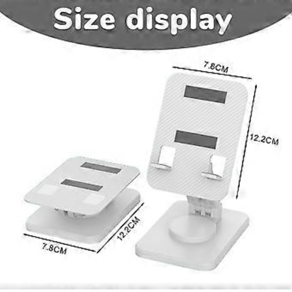 360-graders roterende mobiltelefon tablet stander desktop bærbar og foldbar (hvid)