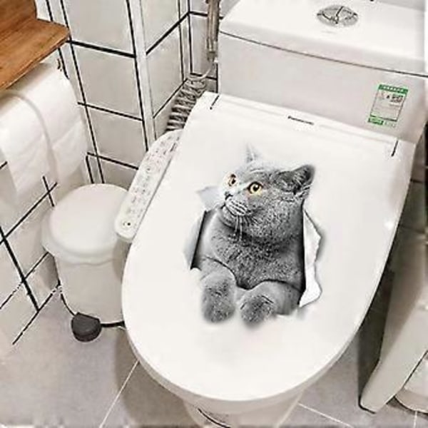 Britannian lyhytkarvainen kissa seinätarrat Britannian lyhytkarvainen kissa wc-tarra 3D kissa auton ikkuna ja puskuritarra 2 kpl