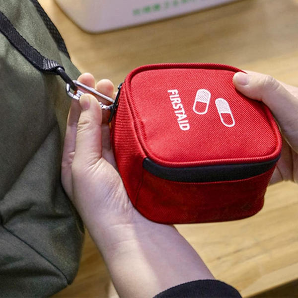 1 kpl Punainen Mini Ensiapupakkaus, Tyhjä Lääkepakkaus, Hätävarasto