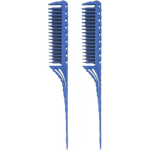 2Pcs Back Combs Brushes 3-Row Teeth Teasing Hair Brush Plastic Groomin