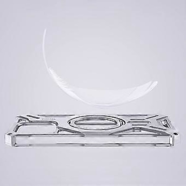 Skal till iPhone 16 Pro Max med Stöd Frameless Aluminiumlegering+Silikon Telefon Bumper Skydd (Stil B)