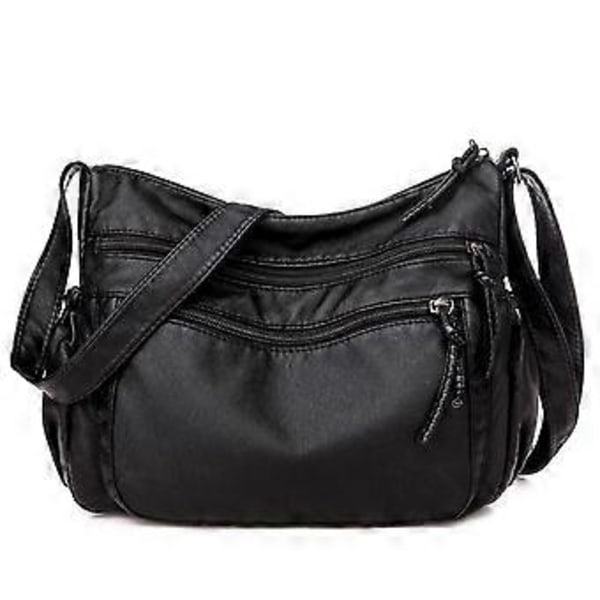 Liten mobiltelefon axelväska dam mobilväska för upphängning läder crossbody väska med bred rem för iPhone Samsung Huawei