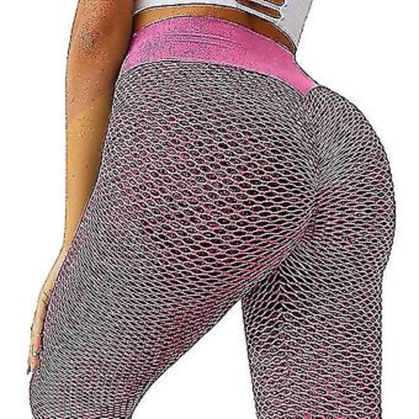 Tik Tok Leggings Naisten Joogalegginsit Kuntosali Anti-selluliitti Fitness Pakarannosto Housut (3XL Ruusu)