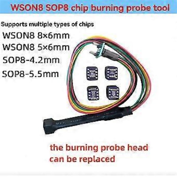För Sop8 Wsonvson Chip Nedladdning Bränn Skriv Sond Fjädernål Kabel