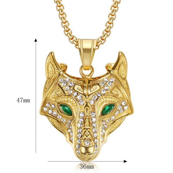 Rhinestone Vedhæng Halskæde Ulv Vedhæng One Size