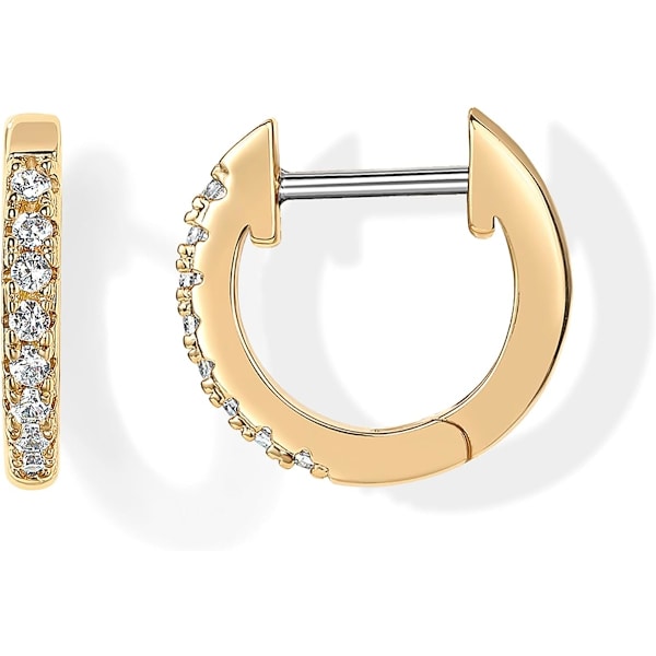 14K Guldpläterade Cubic Zirconia Cuff Örhängen Huggie Stud