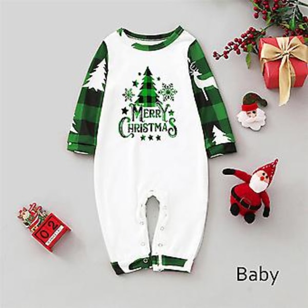 Jouluperheen Matching-Pyjamat Isälle Äidille Tyttärelle Pojalle Juhla-asut Yöasut Pjs-setti Pyjamat (18 kk Vauvat)