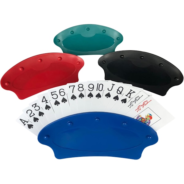 Set med 4 spelkortshållare för barn och seniorer, handsfree-korthållare