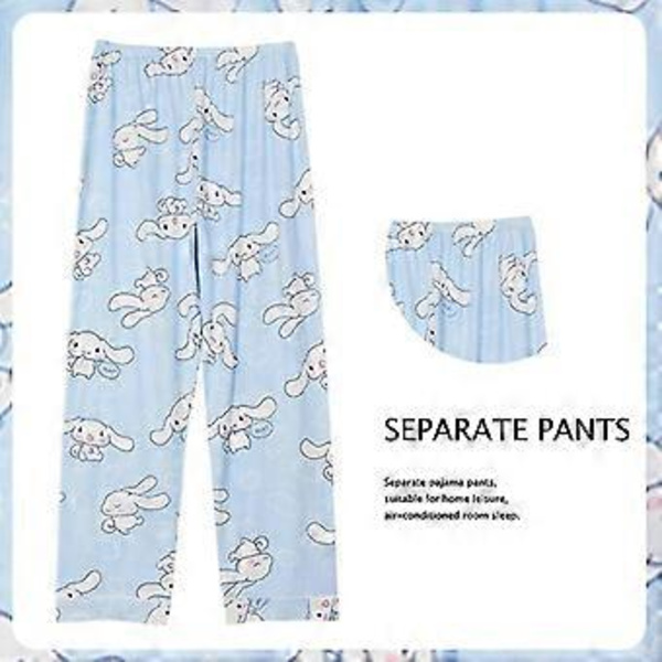 Anime Sanrio -pyjamahousut, piirrettyjä housuja, pitkät pariskunnille, mukavat löysät kotihousut, ohuet pyjamahousut (L 9)