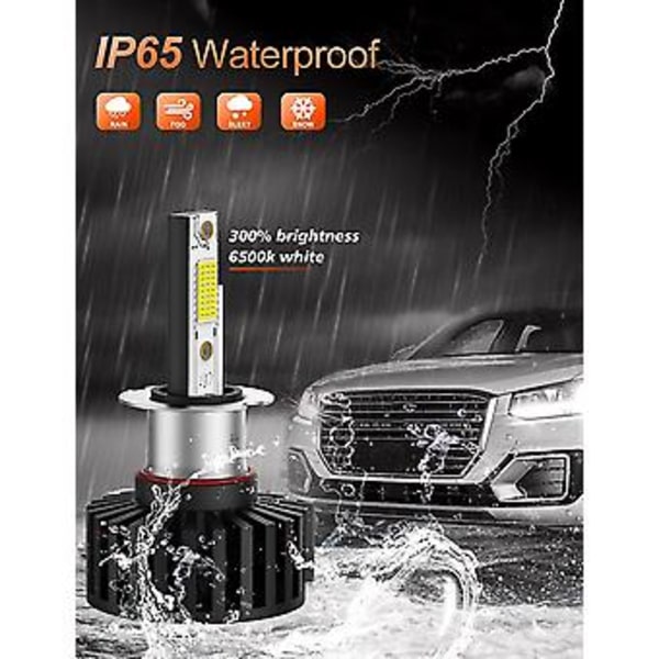 Extremt ljusa H3 LED-lampor Vattentäta IP65 Vita Bil Motorcykel Strålkastare Auto Ersättningslampor För Xenon Halogen Kit{jkw} ( )