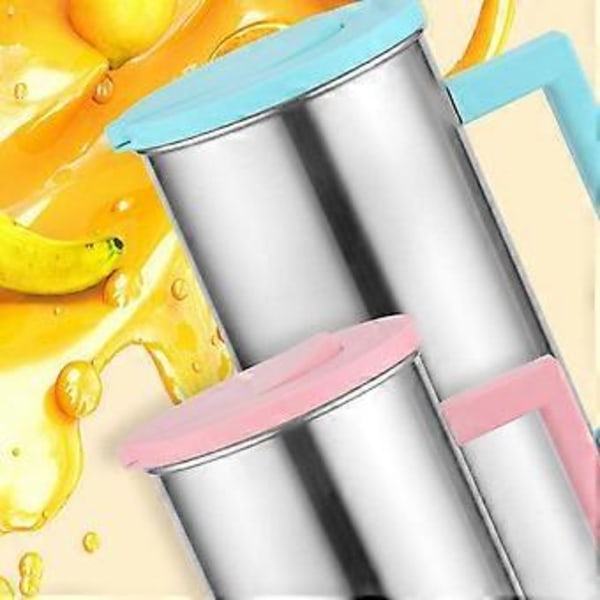 1 stk. Kold Vandflaske Rustfrit Stål Stor Kapacitet Juice Drikkevarer Kold Vandkop Kaffe Kop Vandkop (Nordisk Rosa)