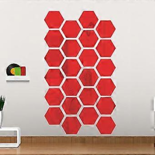 12 st Hexagonala Spegelväggdekaler DIY Konst Heminredning Vardagsrum Hantverk (Silver)