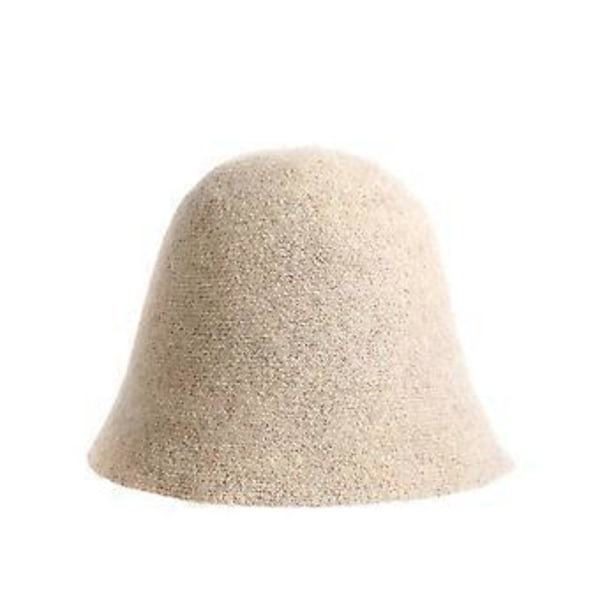 Varm ull bell hat för damer, enfärgad vinter fiskarhatt (Mörk te-camel)