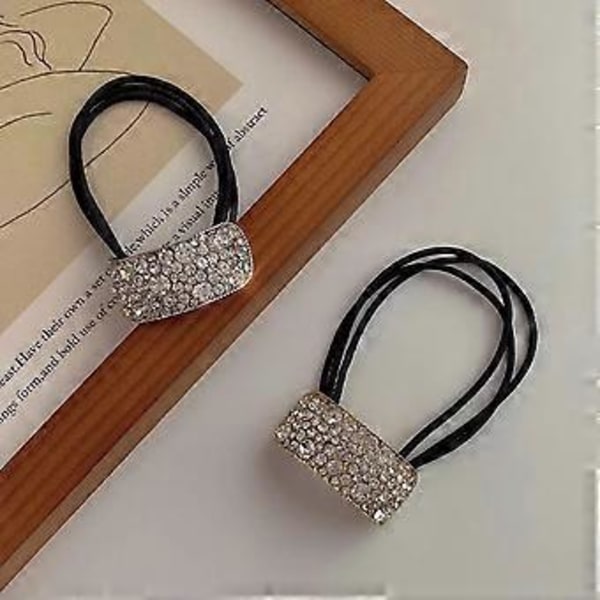 Hårstrikker med Rhinestone, Elastisk Hårbånd Rhinestone Hestehaleholder Hestehalehodebånd Rhinestone Hårbøyler Hårtilbehør for Kvinner og Jenter
