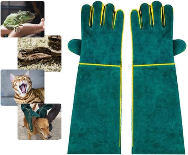 Anti-Bite Håndtering av Dyr Hansker, 45CM Multipurpose Lær Arbeid