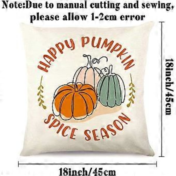 Boho Höst Pumpa Dekorativa Kuddfodral 18 x 18 Tum Set om 4, Boho Abstrakt Pumpa Lönnlöv Thanksgiving Kryddasäsong Farmhouse Dekor