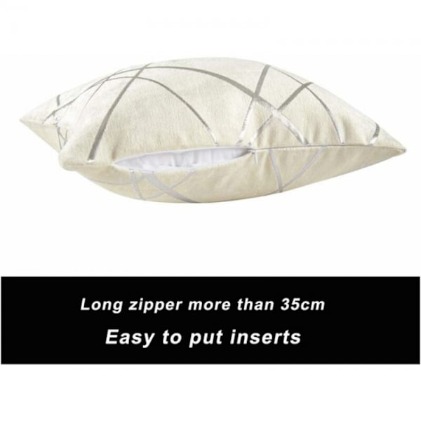 2PCS 45x45CM Elfenbensfärgad Lyxig Sammet Kuddfodral Örngott, Bekväm