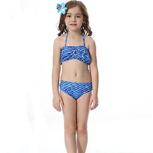 Flickor Simbad Mermaid Svans Bikini Set Baddräkt Strandkläder Kostym (6-7 År)