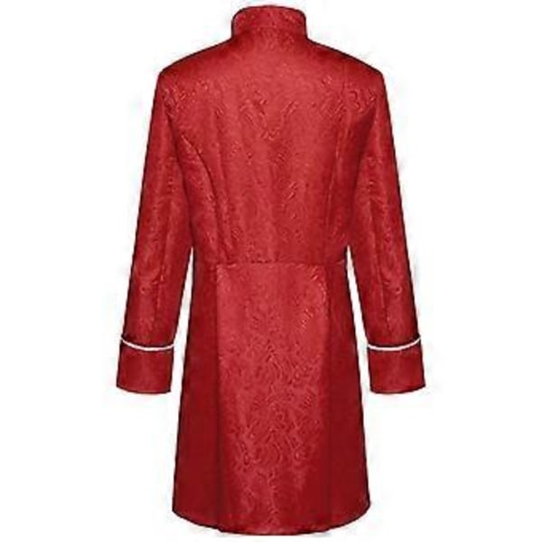 Miesten Takit Keskiaikainen Steampunk Vintage Takki Gootti Victorian Takki Karnevaali Cosplay Puku _a(XL Punainen)