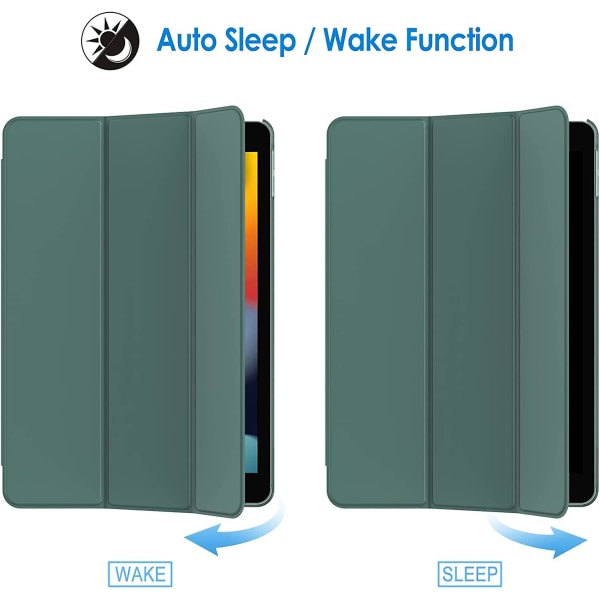 Case för Ipad 10,2-tum (2021/2020/2019 modell, 9/8/7 generation), Auto Wake/Sleep Cover (dimmigt blå)