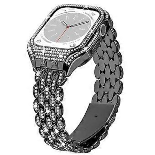 Tyyppi A Apple Watch Series 6 5 4 SE (2022) SE 40mm kellon rannekoru ruostumatonta terästä strassikoristeella (tyyli A)