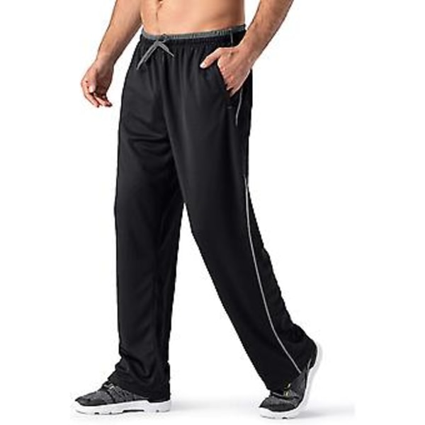 Men's Lightweight Sweatpants Loose Fit Open Bottom Mesh Athletic Pants With Zipper Pockets  S-2xl S