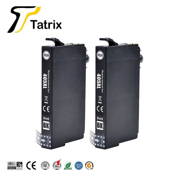 Tatrix For Epson 405xl C13t05h14010 Premium Color Compatible Printer Ink Cartridge For Epson Workforce Pro Wf-3820dwf/wf-3825dwf 2pcs Black
