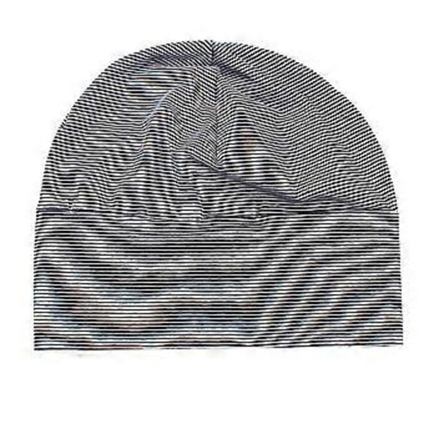 Myk bomulls nattlapp sovehette lue for menn og kvinner (1 stk. Stripe)