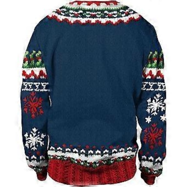 Unisex Julegenser med 3D Morsom Trykk, Pullover Topp for Menn og Kvinner (M C)