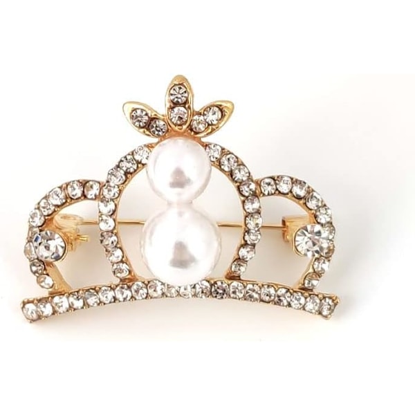 Crystal Rhinestone Princess Queen Crown Brooch Pin Tiara Crown Brooches for Women Crown Tiara for Wedding Party/Banquet/