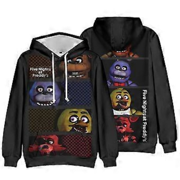 Five Nights at Freddy's 3D-printade Barnhoodies Huvtröja Casual Långärmad Pullover Jumper Toppar (6-7 År B)