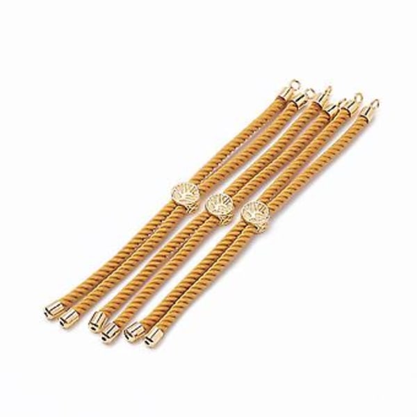 5 stk Nylon Twisted Snore Armbåndsfremstilling Skyder Armbåndsfremstilling Med Messingfund For Smykkefremstilling Dekoration Tilbehør (Kamel)