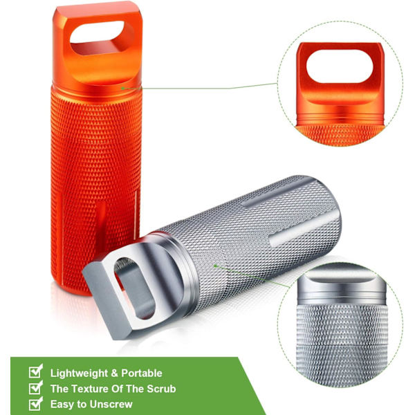 4 stycken bärbar pillerfodral vattentät EDC pillerbehållare lufttät