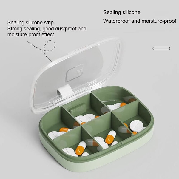 Bärbar pillerbox, bärbar pillerbox påfyllningsbox, fuktbeständig pillerförvaringsbox, blå
