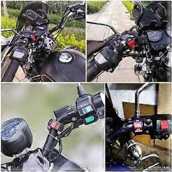 2 stk. Motorsykkelstyrebryter Knapp Sykkel Motorsykkel Modifikasjonsdeler for LED-frontlykt Scooter Elektrisk kjøretøy