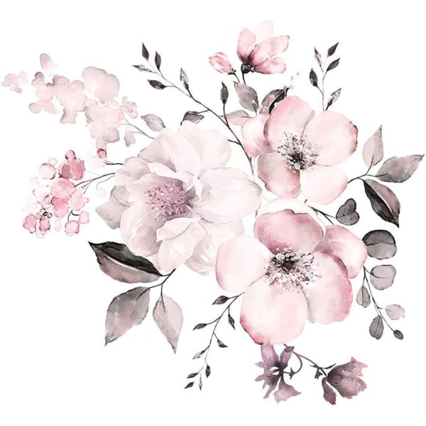Vintage vægdecals FLOWER i lyserød (58x52 cm) I selvklæbende
