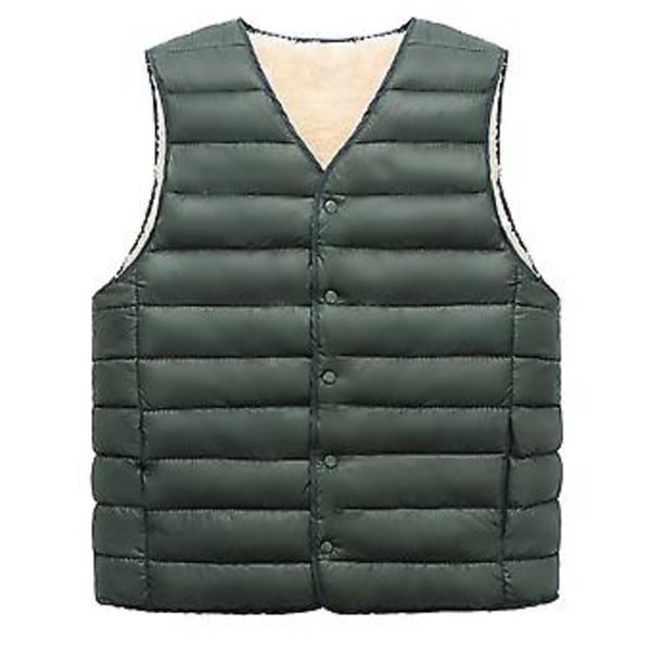 Talvipaita, Pehmustettu, Pluskokoinen, Yksivärinen, Yksirintainen, Hihaton, Kylmää Kestävä Ulkovaate, Puuvillainen Liivi (2XL Armeijan Vihreä)