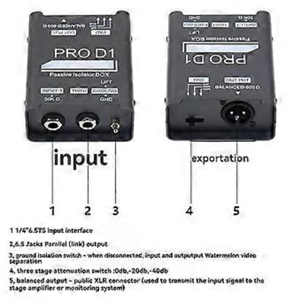 Uusi PRO D1 Audio Isolator, Audio Current Eliminator, XLR 6.5 Isolator, Mikserimikrofonin Yhteinen Maadoitus