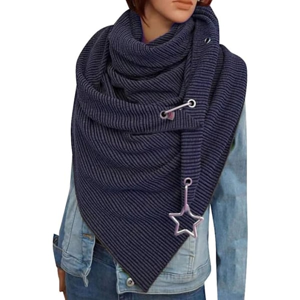1 stk Tibetansk Cyan Sjal Skjerf Kvinner Wrap Skjerf Sjal Solid Farge