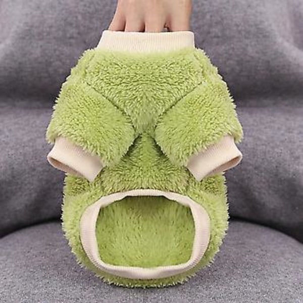 Hunde Fleece Tøj Hvalp Kostume Lille Frakke Varmt Trøje Sweater (S Grøn)