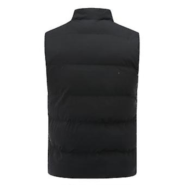 Mäns Lättvikts Vikbar Dunväst utan Ärmar Quiltat Smalt Puffer Väst (5XL Svart)