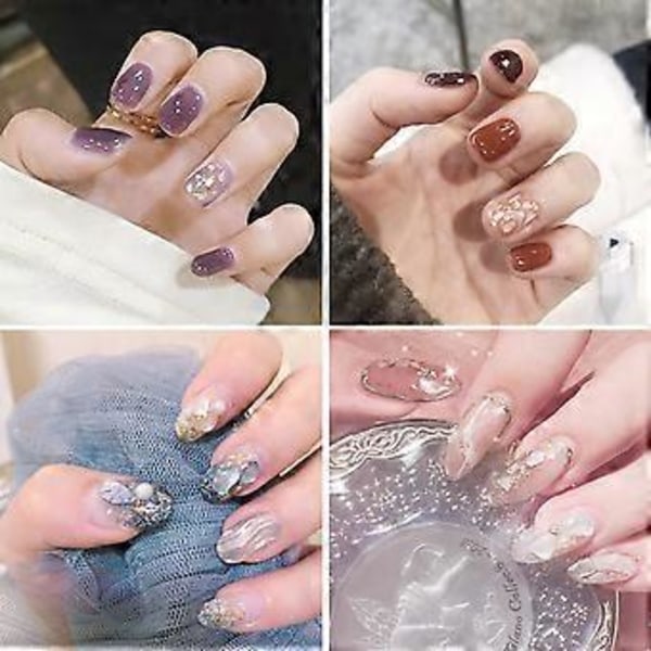 Farverige Negleklistermærker med Havskaller, 3D Iridescent Abalone Decals til Manicure, Havfrue-pailletter til Salon & Hjemme Neglekunst