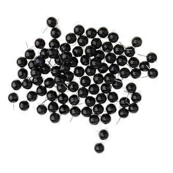 100 Stycken Svarta Plastögon Kit För Nålfiltning Björndockor Leksak (10mm)
