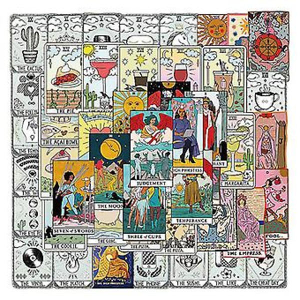 50 kpl Tarot-korttien tarroja Arvonta Pelikorttien Tarra PVC Graffiti Tarra