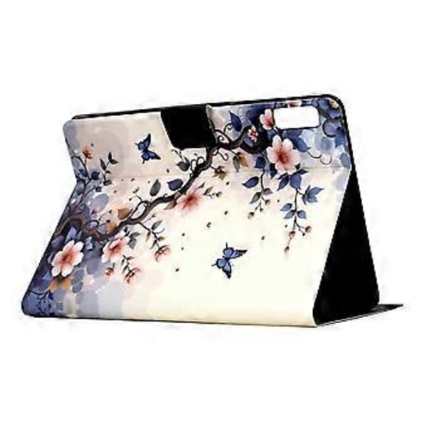 Stativfodral med mönstertryck i läder för Lenovo Tab M9 TB-310FU med automatisk väckning/viloläge (Rosa Blomma)