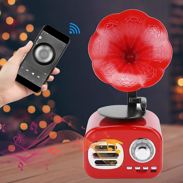 Retro Bluetooth-kaiutin, Mini Grammofoni-muotoinen, Bluetooth