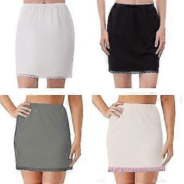 Kvinnors Midje-Petticoat Kort Underkjol Slip Säkerhetskjolar 40cm Snabb (Grå)