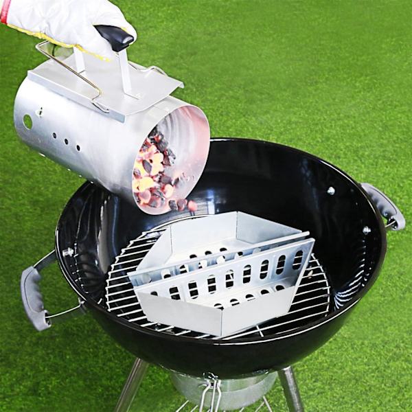 (2 stk.) Kulkurv i rustfrit stål, kulholder, kompatibel med Weber grilltilbehør, kulbeholder