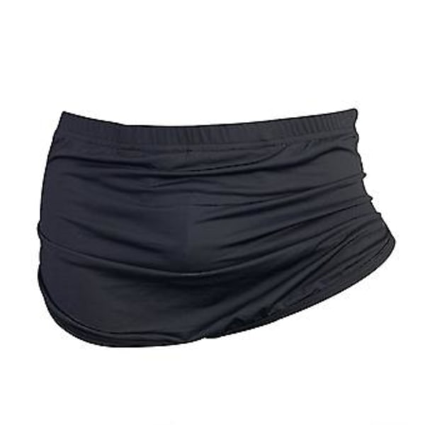 Män Herrunderkläder Avtagbar Stängning Enfärgad Smalt Passform Låg Midja Stretch Is Silke U Konvex Underkläder Shorts Kalsonger (2XL Svart)
